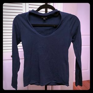 Express Deep Scoopneck Top with Choker